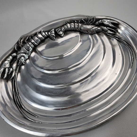 Pewter Lobster Crustacean Shell Shaped Tray - Picture 6 of 15